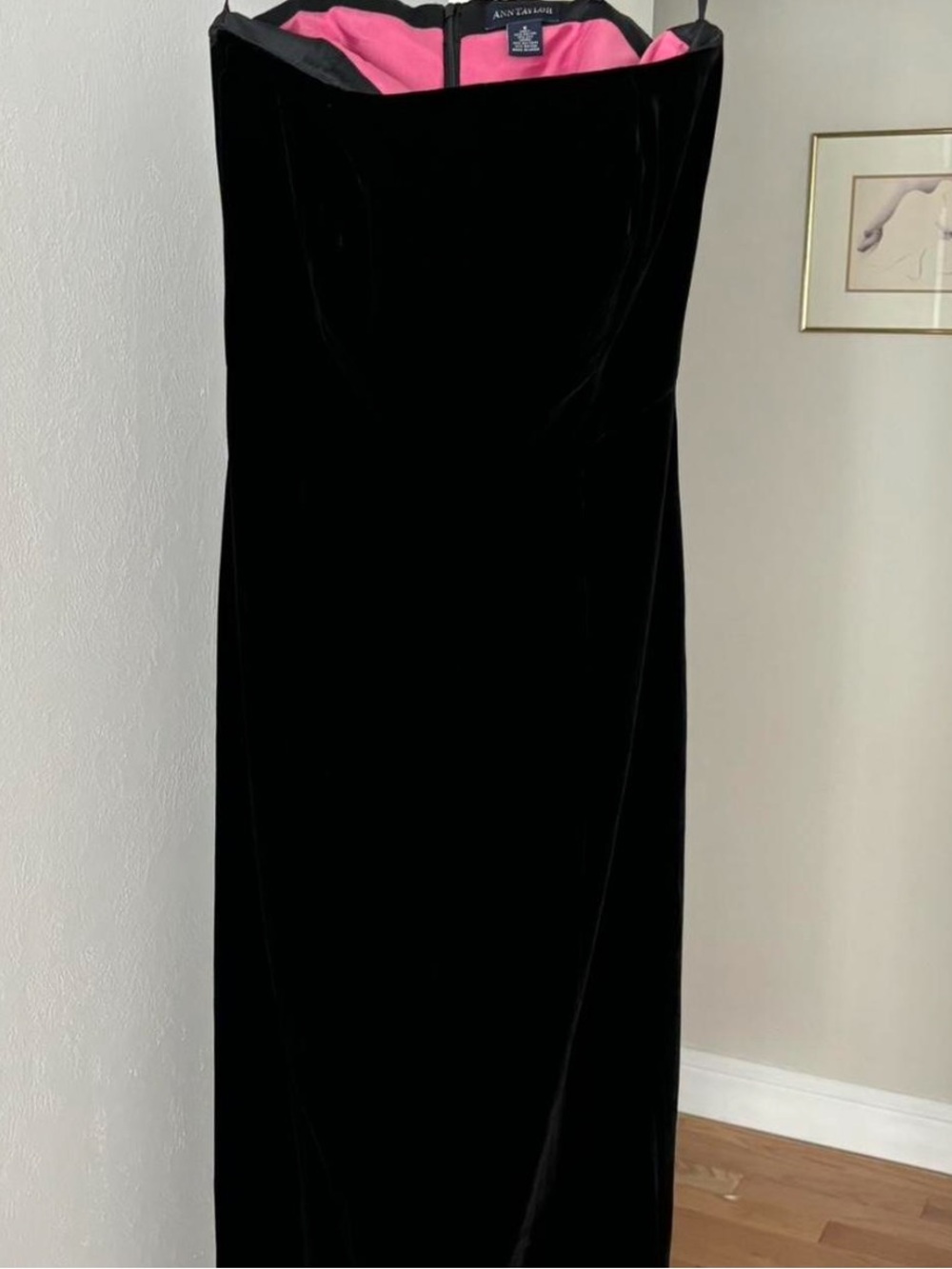 Ann Taylor Black Velvet Strapless Dress
